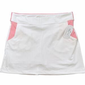 Greg Norman Golf Skorts White Pink Pockets Small NEW